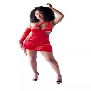 Red Velvet Mini Dress